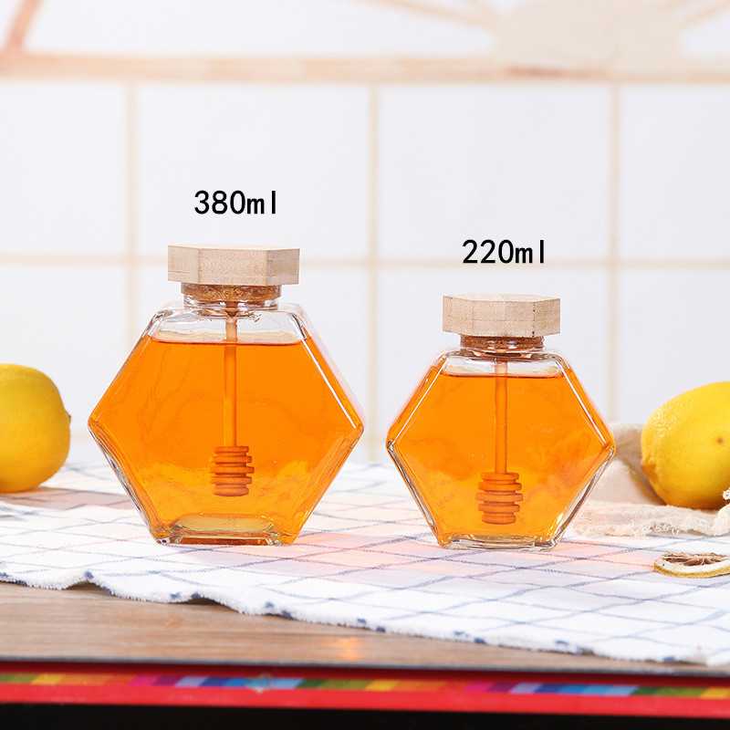 280ml380ml木盖六边蜂蜜瓶